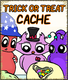 Trick or Treat Cache comic strip
