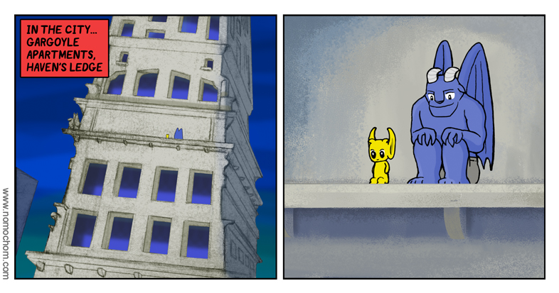 Page 1 - On The Ledge - Nomchom Monster Comics