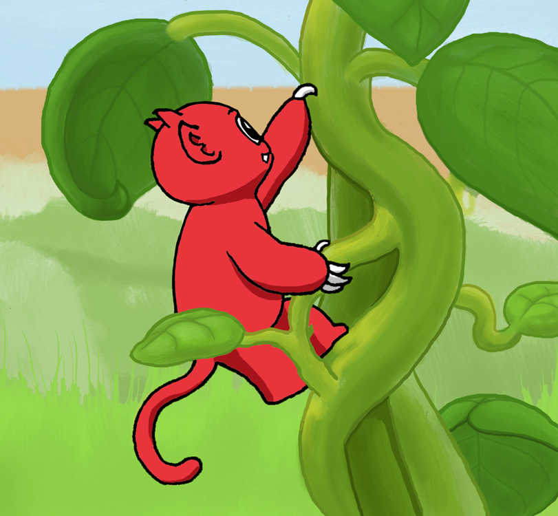 Nomchom climbs a beanstalk - screen shot