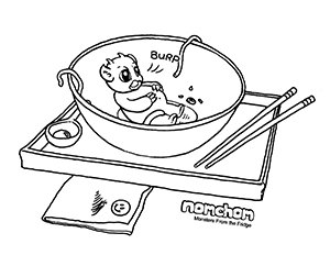 free coloring page - Soup Bowl - Nomchom Monsters