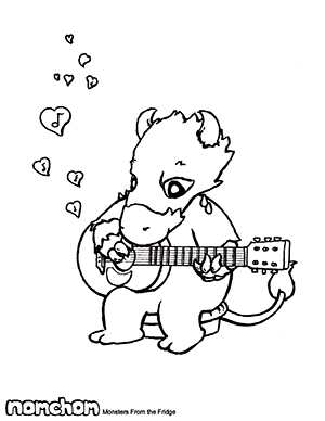 free coloring page - Beefalo's Love Song - Nomchom Monsters
